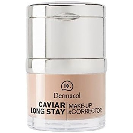 Dermacol 2-in-1 Long-Stay Foundation & Concealer with Caviar Extract - Hydrating Full Coverage Cream Matte Finish Sand