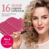 Dermacol 16-Hour Lip Colour Highly Pigmented Glossy Lip Stain Two-Phase Lip Plumper Gloss Kissproof Lip Makeup Products Matte and Glitter Finish No.6 Rich Violet-Pink Lipstick 7.1mL