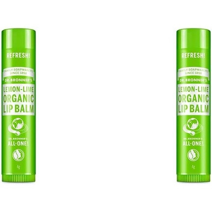 Dr Bronner's Lemon Lime Lip Balm with No Synthetic Ingredients and Organic Oils 4g