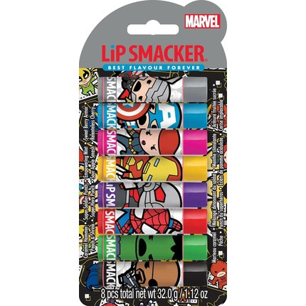 Lip Smacker Marvel Collection Avengers Party Pack 8 Flavored Lip Balms for Kids Inspired by Avengers Superheroes