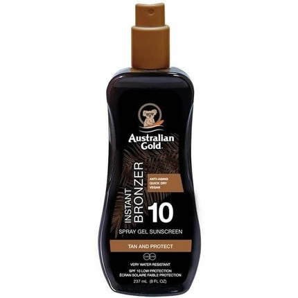 Australian Gold SPF 10 Spray Gel Sunscreen with Instant Bronzer 237ml