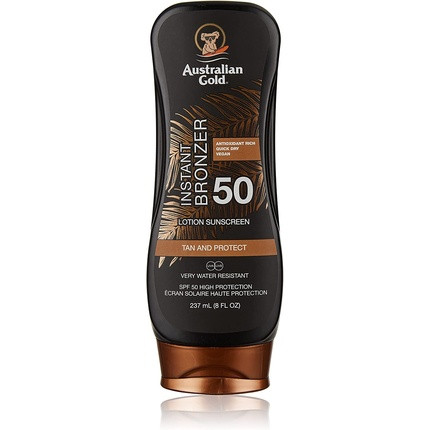 Australian Gold SPF 50 Lotion Sunscreen with Instant Bronzer 237ml