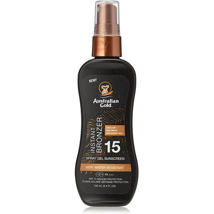 Australian Gold SPF 15 Spray Gel with Bronzer Sunscreen 100ml