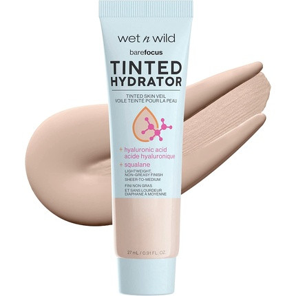 wet n wild Bare Focus Tinted Hydrator with Hyaluronic Acid and Vegan Squalane for Radiant Skin Semi-Matte Finish Light to Medium Coverage Pale Shade