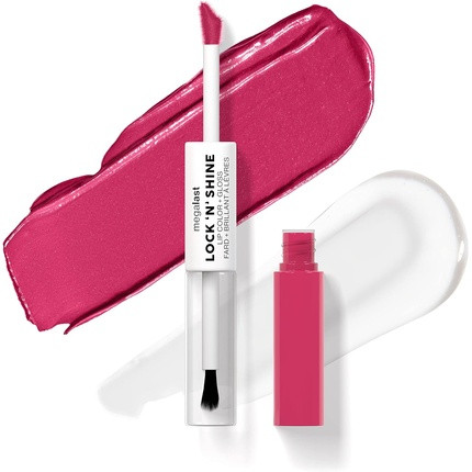 Wet 'n' Wild Megalast Lock n' Shine Dual-Ended Lip Color and Clear Gloss with Vitamin E and Jojoba Oil Enriched Formula Irresistible Shade