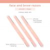 Real Techniques Face and Eyebrow Razor Double-Ended Peeling Dermaplaning Women's Facial Razor Multi-Purpose Precision Peach Fuzz Cutter 3-Piece Set Eyebrow Razor 3-Piece Set