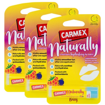 Carmex NATURALLY Berry Lip Balm Natural Hydrating Moisturising Stick 4.25g