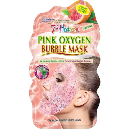 7th Heaven Pink Oxygen Bubble Sheet Face Mask for Quick Cleansing Hydration