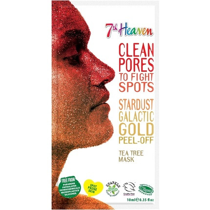 7th Heaven Stardust Galactic Gold Peel-Off Tea Tree Face Mask for Ultra Clean Glowing Skin