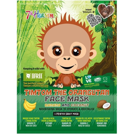 7th Heaven Born Free TimTom Face Mask Enriched with Banana and Coconut Orangutan