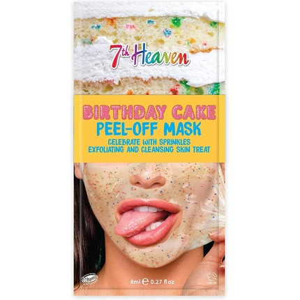 7th Heaven Birthday Cake Peel-Off Face Mask with Plant Based Sprinkles and Vanilla to Exfoliate and Moisturise Skin