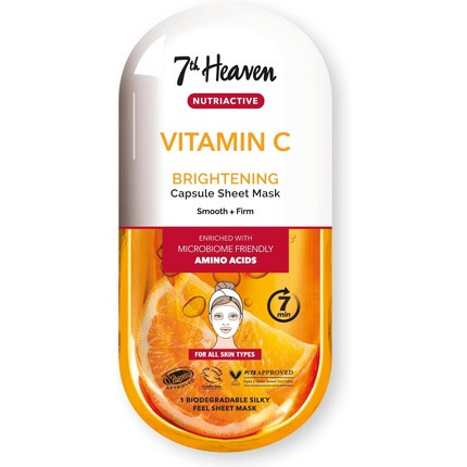 7th Heaven Vitamin C Nutriactive Brightening Sheet Mask Enriched with Amino Acids to Smooth and Firm Skin