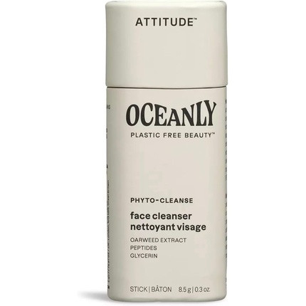 ATTITUDE Oceanly Face Cleanser Stick EWG Verified Plastic-free Plant and Mineral-Based Ingredients Vegan Skin Care Products PHYTO CLEANSE Unscented 8.5 grams