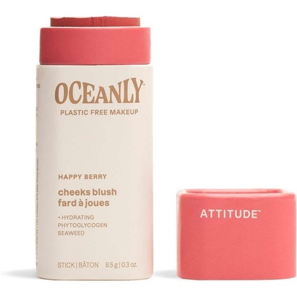 ATTITUDE Oceanly Plastic-Free Lightweight Blush Stick Happy Berry 8.5 grams