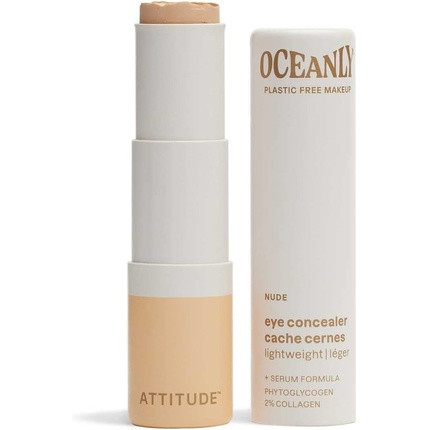 ATTITUDE Oceanly Plastic-Free Light Coverage Under Eye Concealer Stick Titanium Dioxide-Free EWG Verified Vegan Cruelty-Free Makeup Nude 5.7 grams