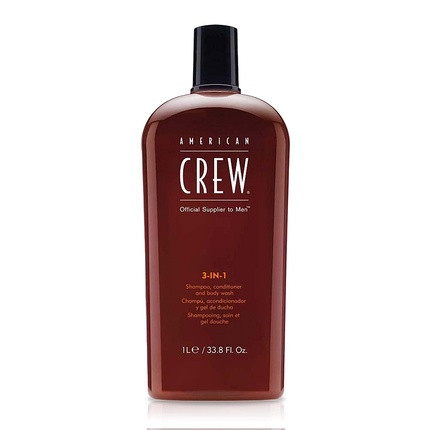 American Crew Men's 3-in-1 Shampoo, Conditioner, and Body Wash 33.8 Fl Oz