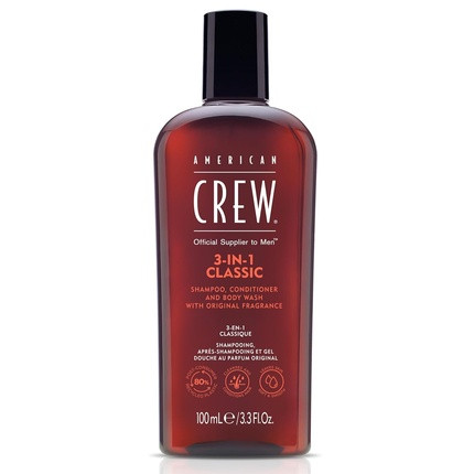 American Crew 3-in-1 Shampoo, Conditioner & Body Wash for Men 3.3 Fl Oz Fresh