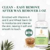 Clean + Easy After Wax Remover with Wheat Germ Oil Post Waxing Cleanser 5 Fl Oz