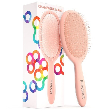 Framar Detangling Brush for Curly Hair with Elegant Design - Champagne