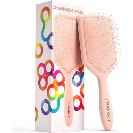 Framar Paddle Brush for Thick Hair Women Detangle Curly Wet Hair Champagne