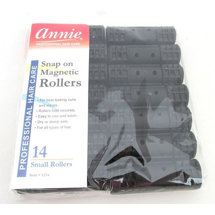 Annie Snap-On Magnetic Rollers Size S 14 Count Black