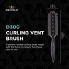 Denman Curling Vented Barrel Round Hair Brush with Nylon Bristles for Fast Drying, Volume and Creating Movement in the Hair Black D300