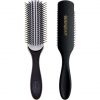 Denman D3N Hairbrush for Styling and Smoothing Medium Length Hair with Antistatic Rubber Cushion and Nylon Bristles 7 Rows Black/White