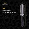 Denman D3N Hairbrush for Styling and Smoothing Medium Length Hair with Antistatic Rubber Cushion and Nylon Bristles 7 Rows Black/White