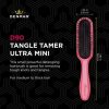 Denman Tangle Tamer Mini Pink Detangling Brush for Curly Hair and Black Natural Hair - Wet & Dry Hair Use D90