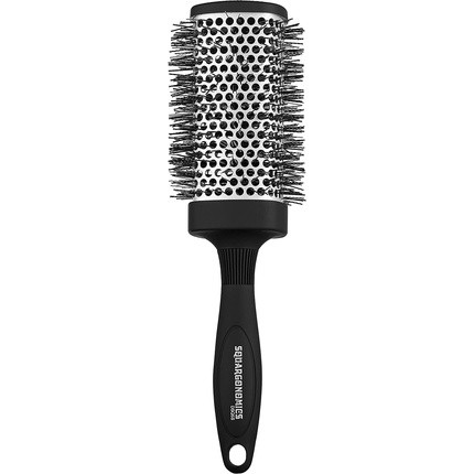 Denman Squargonomics Round Hair Brush for Fast and Gentle Blow-Drying and Straightening Long Hair with Wavy Nylon Bristles - 53mm Diameter - Single