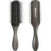 Denman Curly Hair Brush D4 Silver 9 Row Styling Brush for Styling Smoothing Longer Hair and Defining Curls - For Women and Men Charcoal