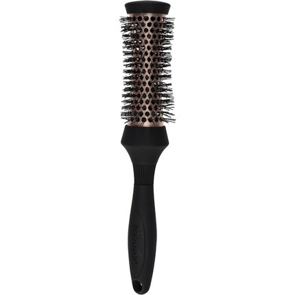 Denman Thermo Ceramic Hourglass Hot Curl Brush for Blow-Drying, Straightening, Defined Curls, Volume & Root-Lift - Rose Gold & Black