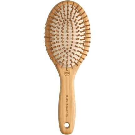 Olivia Garden Bamboo Touch Brush Eco-conscious Bamboo Detangle Massage Hair Brush Size M Black Medium