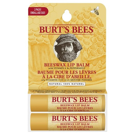 Burt's Bees 100% Natural Moisturizing Lip Balm with Beeswax 2 Tubes 8.5g - Pack of 2