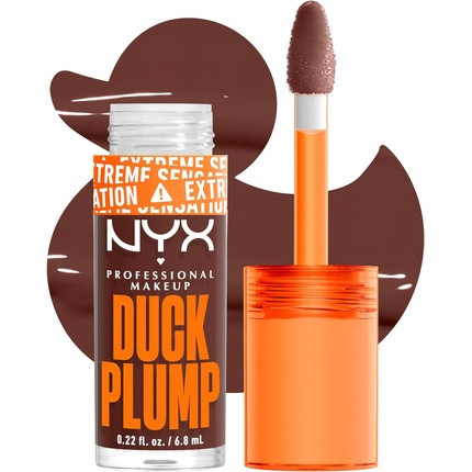 NYX Professional Makeup Lip Plumping Gloss Intense Colour High Pigmentation Extreme Shine Finish Infused with Spicy Ginger Vegan Formula Duck Plump