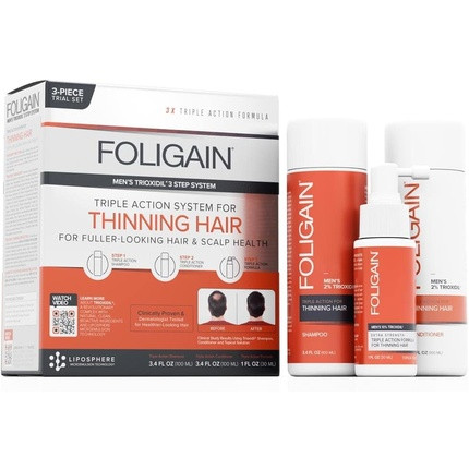 Foligain Triple Action Hair Loss System for Men with 10% Trioxidil