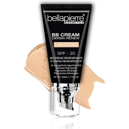 Bellapierre BB Cream SPF 20 Concealer Foundation Moisturizer Non-Toxic Paraben Free Pump Top Applicator 48 Grams Light Cool