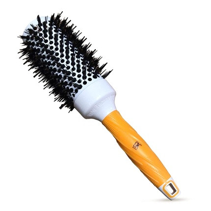 GK HAIR Global Keratin Thermal Extra Round Hair Brush 43mm for Blow Drying with Boar Bristles - Ideal for Detangling, Curling, Straightening and Adding Shine - All Hair Types - Round Brush