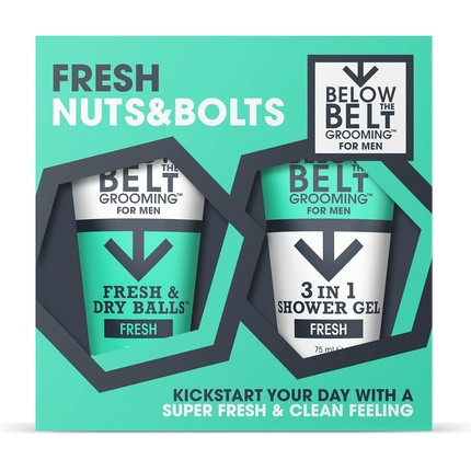 Below The Belt Grooming Sweaty Balls Gift Set Fresh & Dry Ball and 3 in 1 Shower Gel Fresh Scent