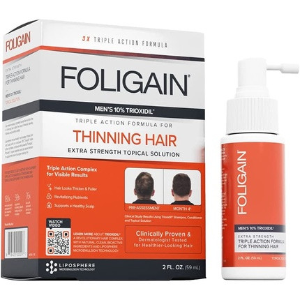 Foligain Men's Hair Regrowth Treatment with 10% Trioxidil 2oz