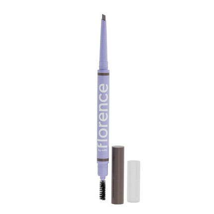 Florence by Mills Tint n' Tame Eyebrow Pencil Angled Tip for Precise Build in Spoolie Brush Smooth Seamless Application Hydrate Medium Brown Vegan Cruelty-Free