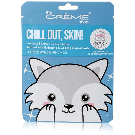 Chill Out, Skin! Animated Arctic Fox Face Mask Hydrating and Cooling Glacial Water