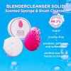 BeautyBlender Solid Lavender Scented Sponge and Brush Cleanser 1oz - Travel Size Makeup Tool Cleanser with Aloe Coconut Oil and Lavender