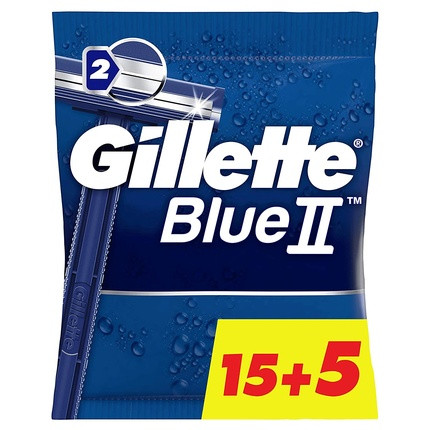 Gillette Disposable Blue II 15 + 5 20 Pieces Blue