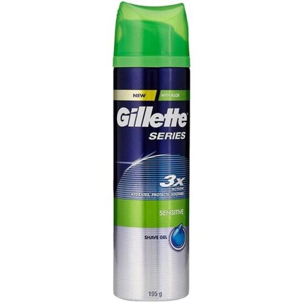 Gillette Sensitive Triple Action Shaving Gel with Aloe Vera 195g