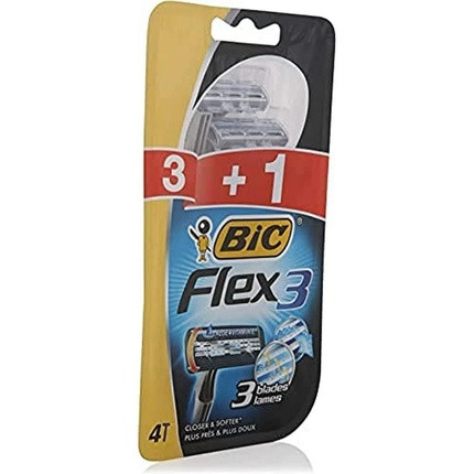 BIC Flex 3 Comfort Disposable Shaving Razors 3+1 Units