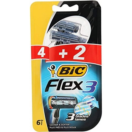 Bic Flex 3 Classic Disposable Razor With Aloe + Vitamin E blister 4 + 2 Units