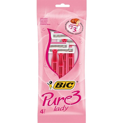 BIC Pure 3 Lady Pink - Pack of 4