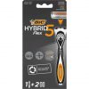 BIC Hybrid 5 Flex Refillable Men's Razor Kit with Nano-Tech Titanium 5-Blade Refills - 3 Piece Set