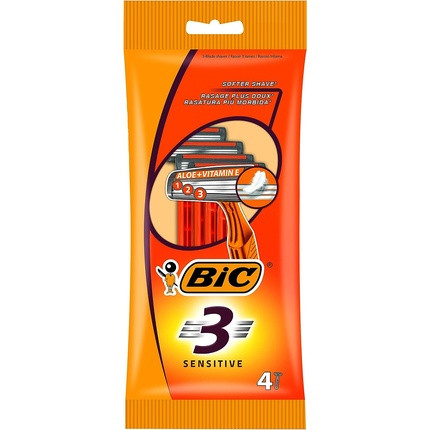 Bic 3 Sensitive Razors - Pack of 4